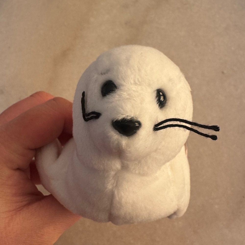 1993 Ty Beanie Babies: Seamore The Seal - New - With Tag Protector